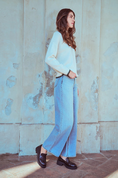 Jeans a gamba larga