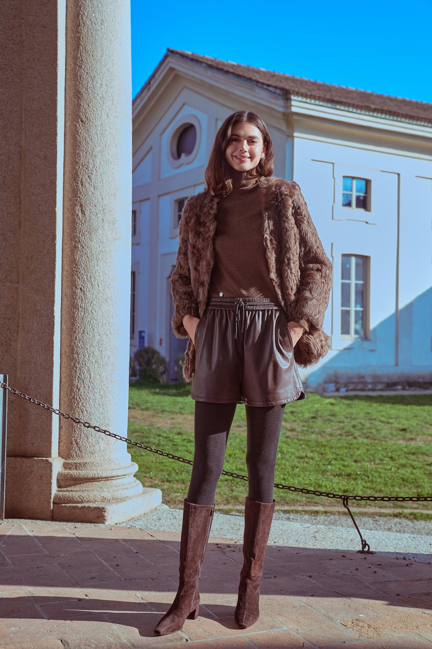 Sheep leather shorts