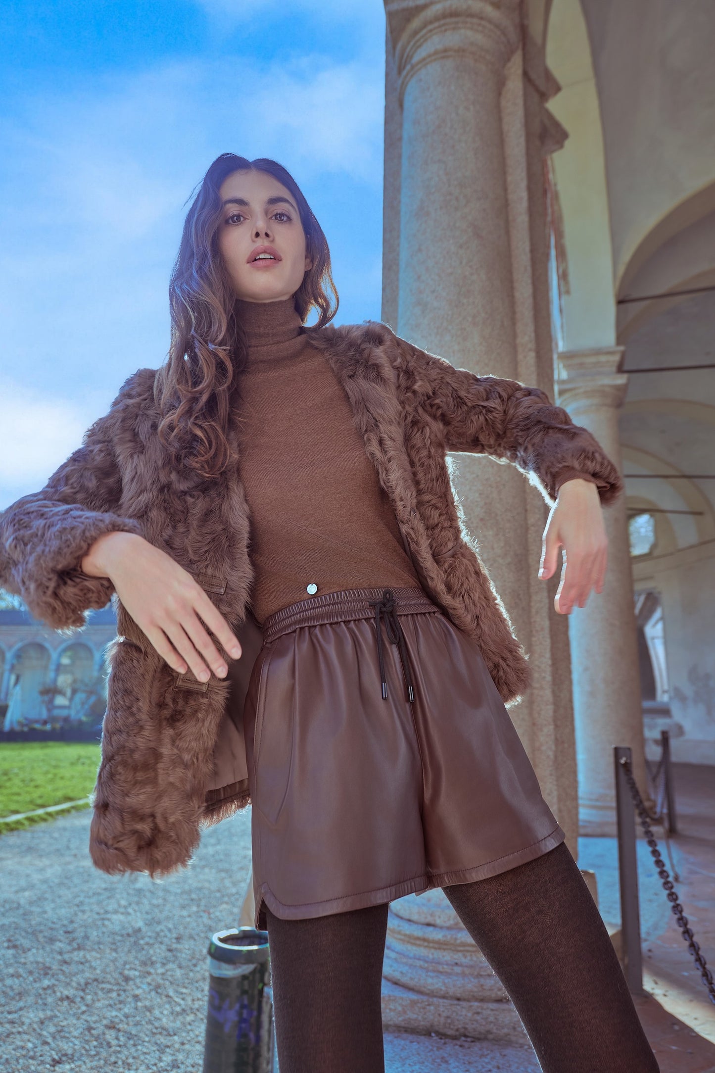 Sheep leather shorts