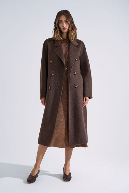 Classic double-breasted wool coat 