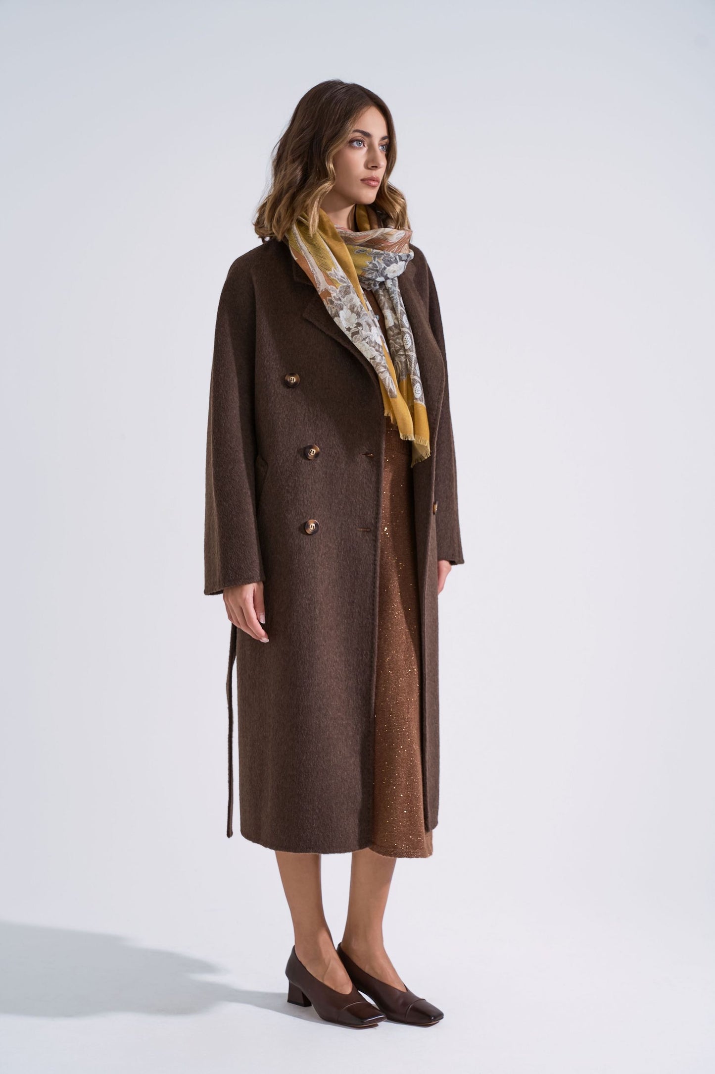 Classic double-breasted wool coat 