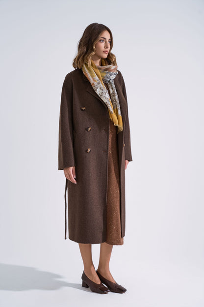 Classic double-breasted wool coat 