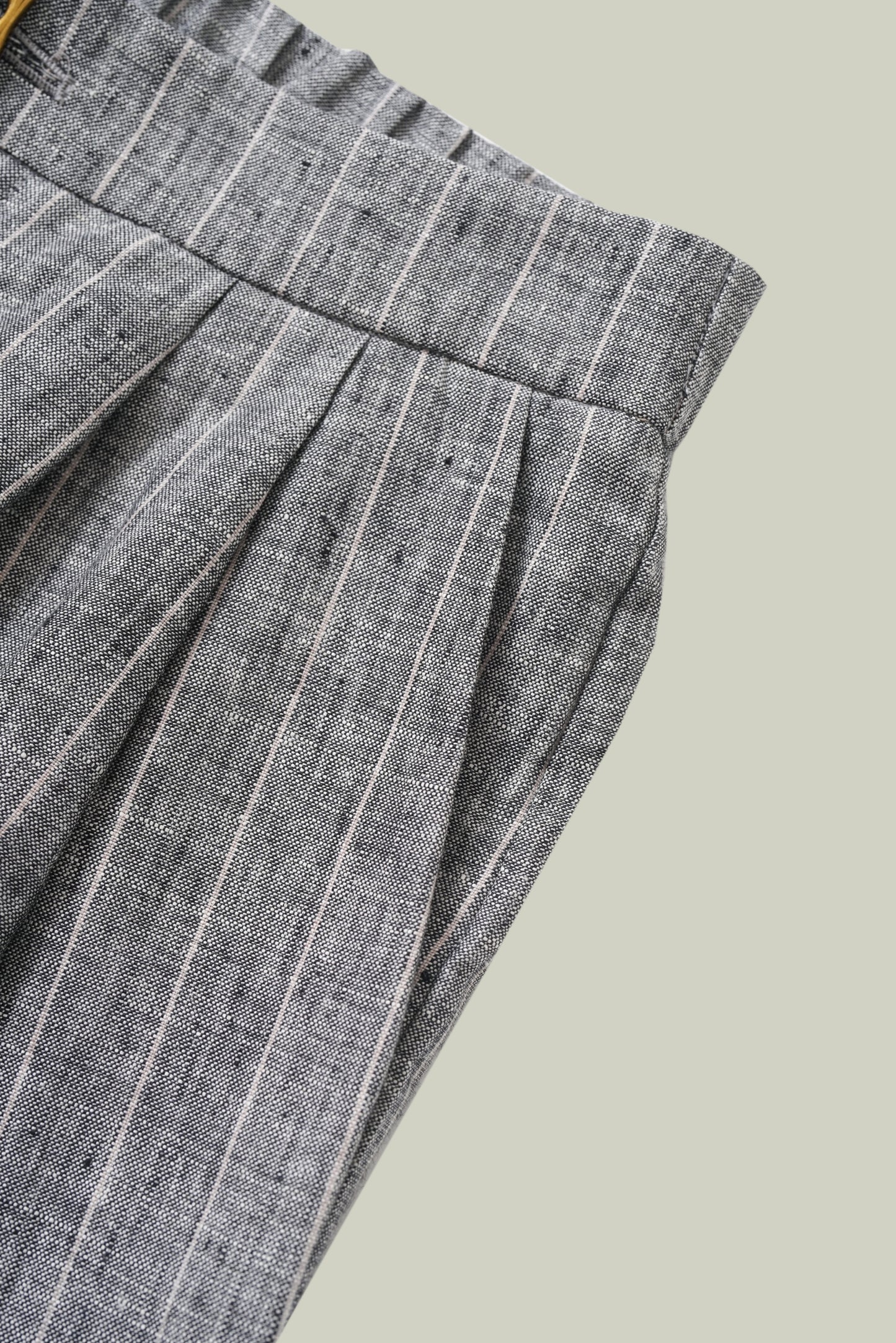 Pantalone in lino rigato