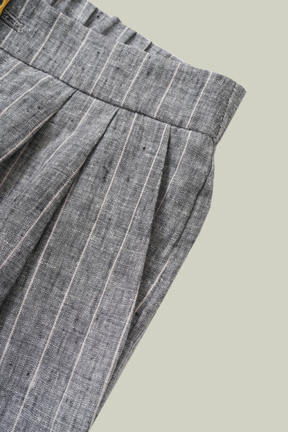 Pantalone in lino rigato