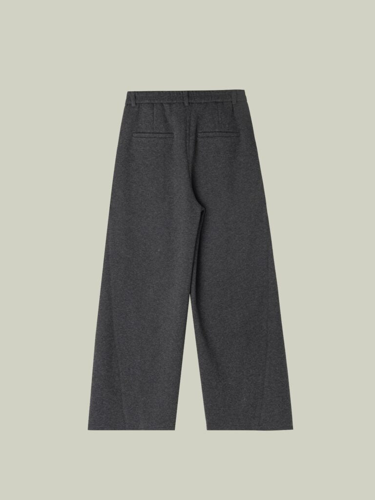 Wool blend curved pants