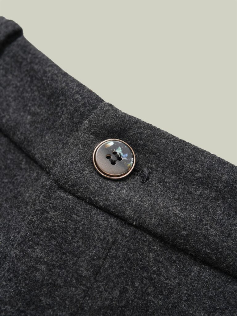 Wool blend curved pants
