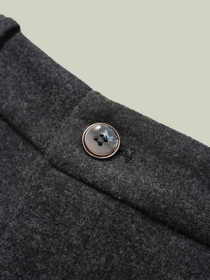 Wool blend curved pants