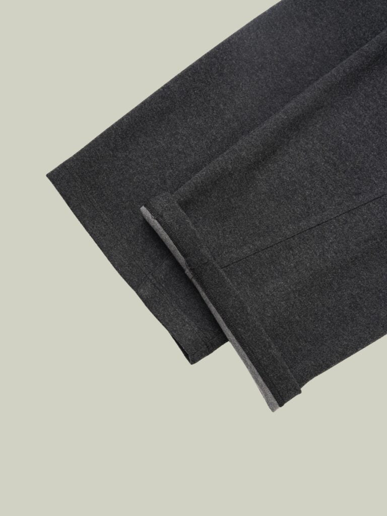 Wool blend curved pants