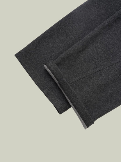 Wool blend curved pants