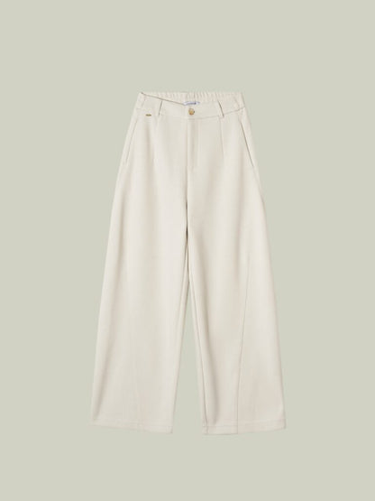 Wool blend curved pants