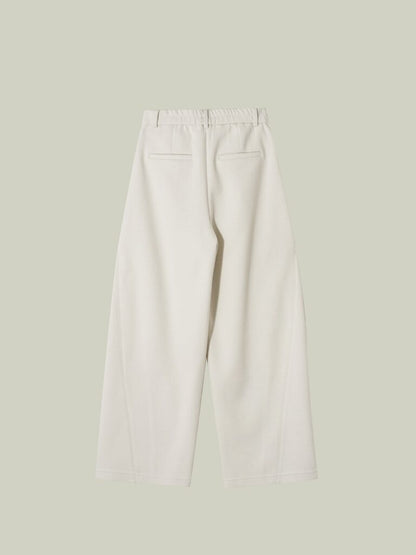 Wool blend curved pants
