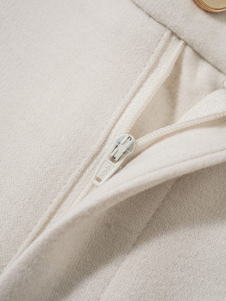 Wool blend curved pants