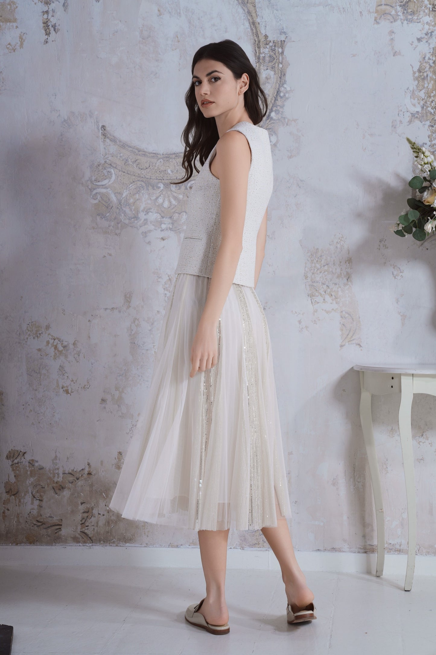 Tulle and sequin skirt