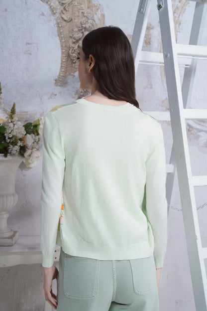 Cardigan in seta stampata