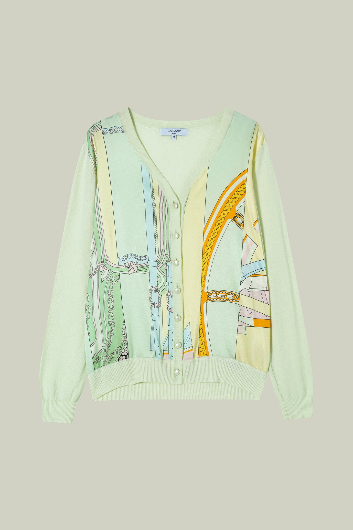 Cardigan in seta stampata
