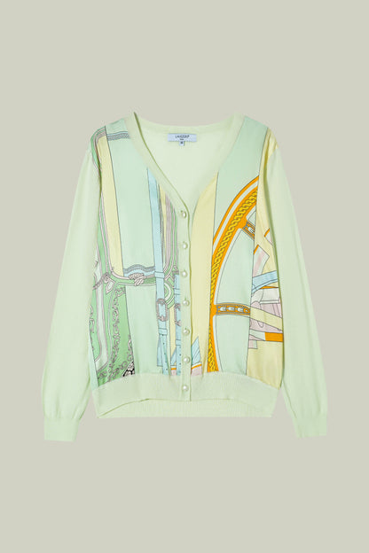 Cardigan in seta stampata