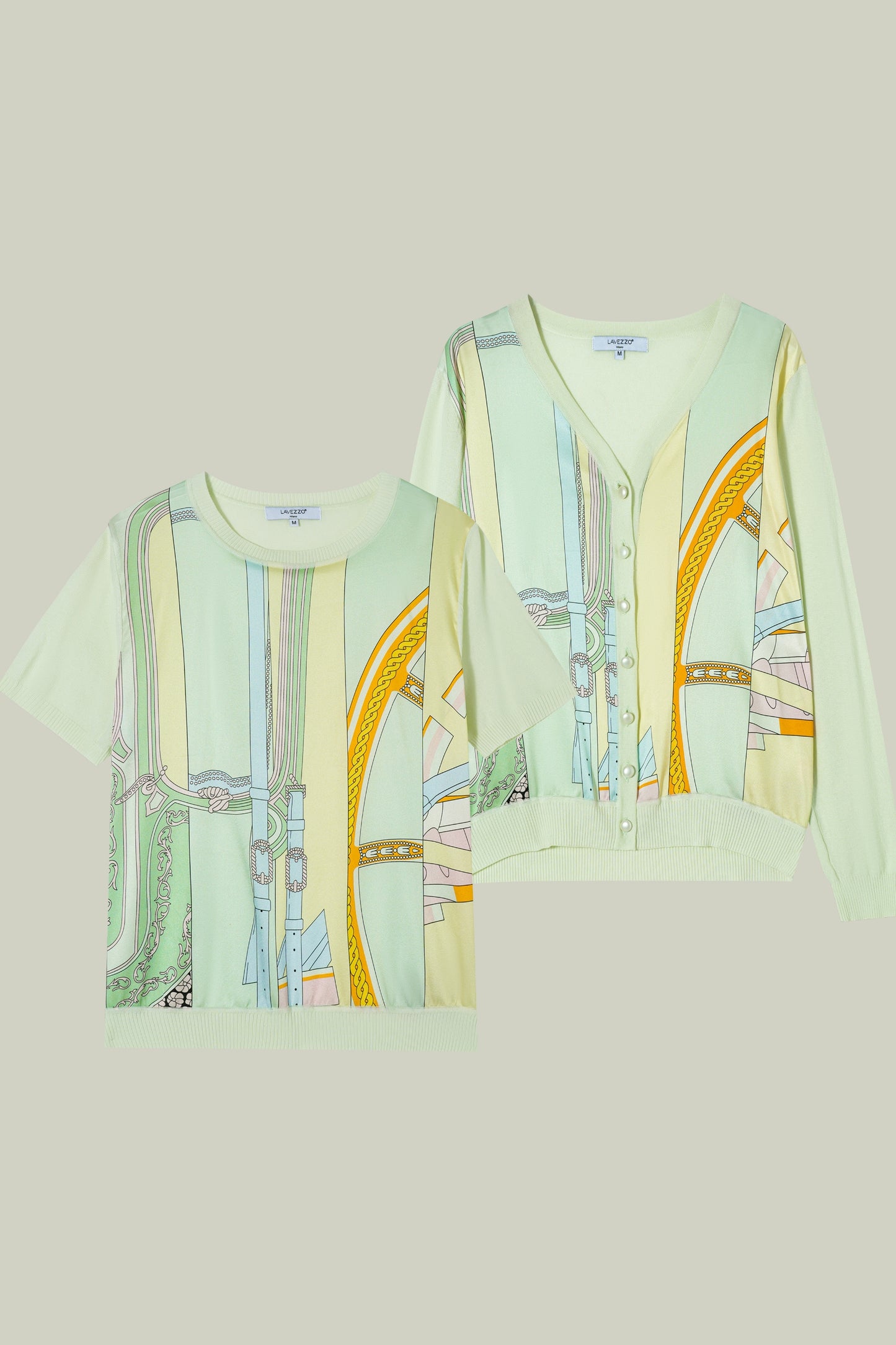 Cardigan in seta stampata