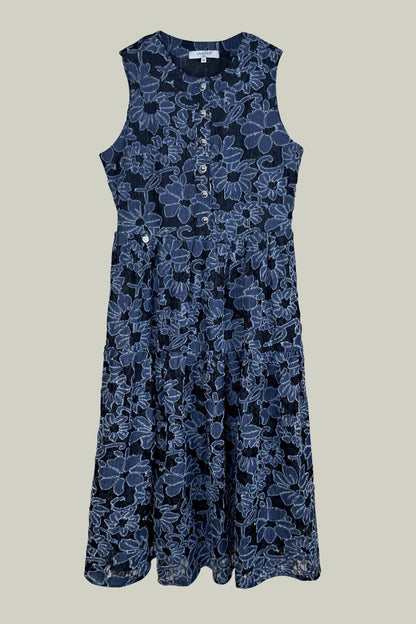 Abito jacquard in denim